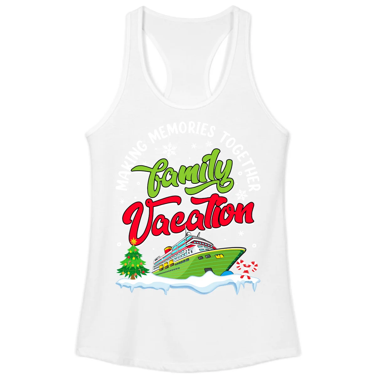 Family Vacation Cruise Ship Holiday Ladies Tank in White