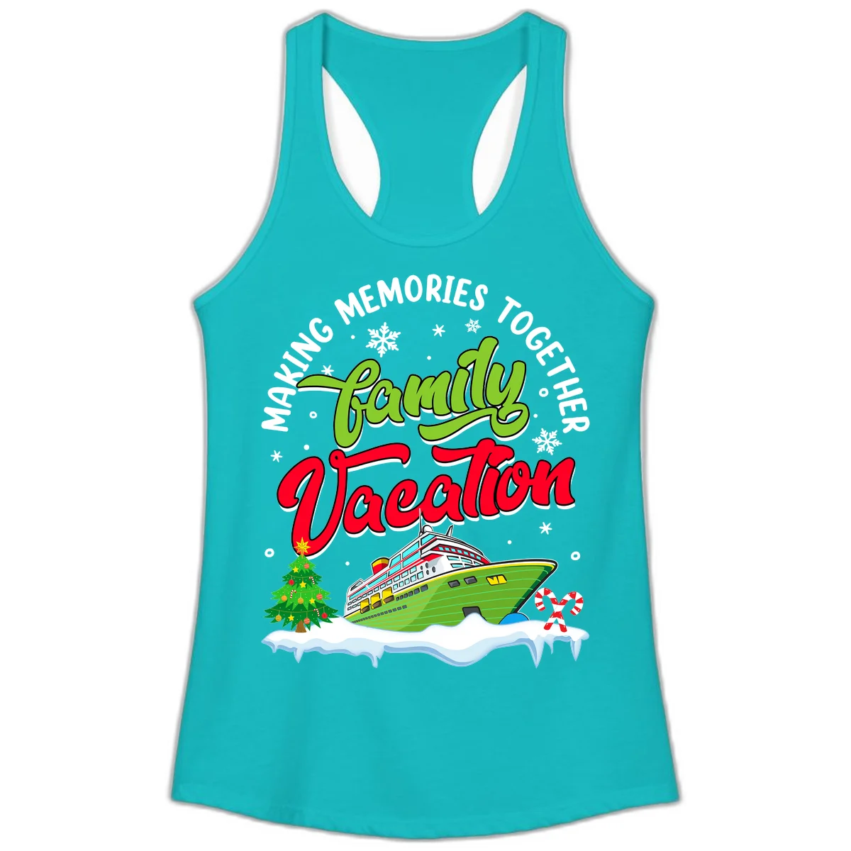 Family Vacation Cruise Ship Holiday Ladies Tank in Tahiti Blue
