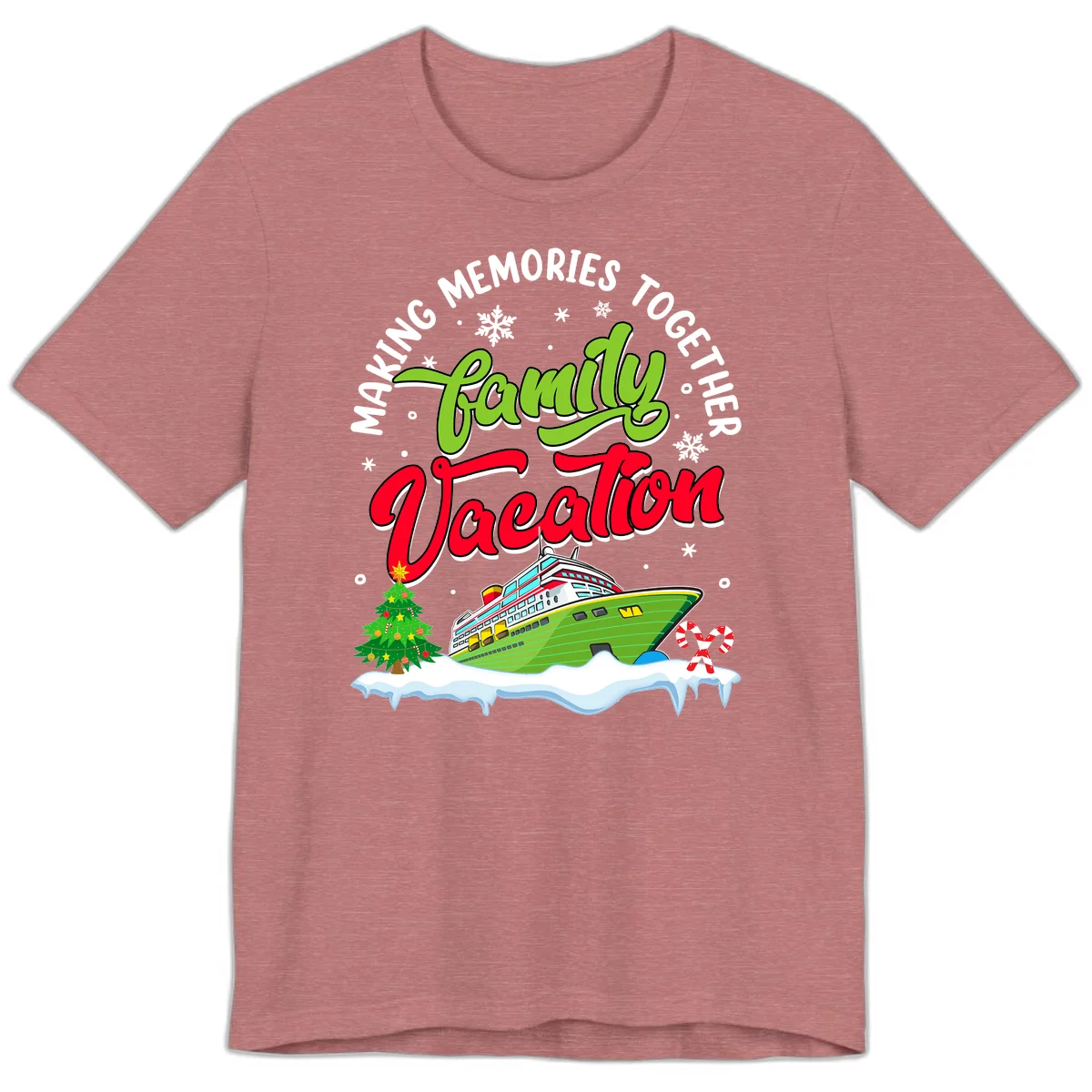 Family Vacation Cruise Ship Holiday Premium T-Shirt in Heather Mauve