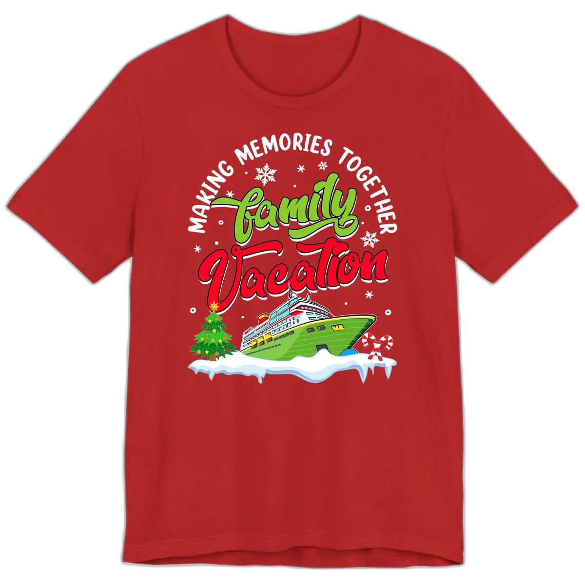 Family Vacation Cruise Ship Holiday Premium T-Shirt in Red