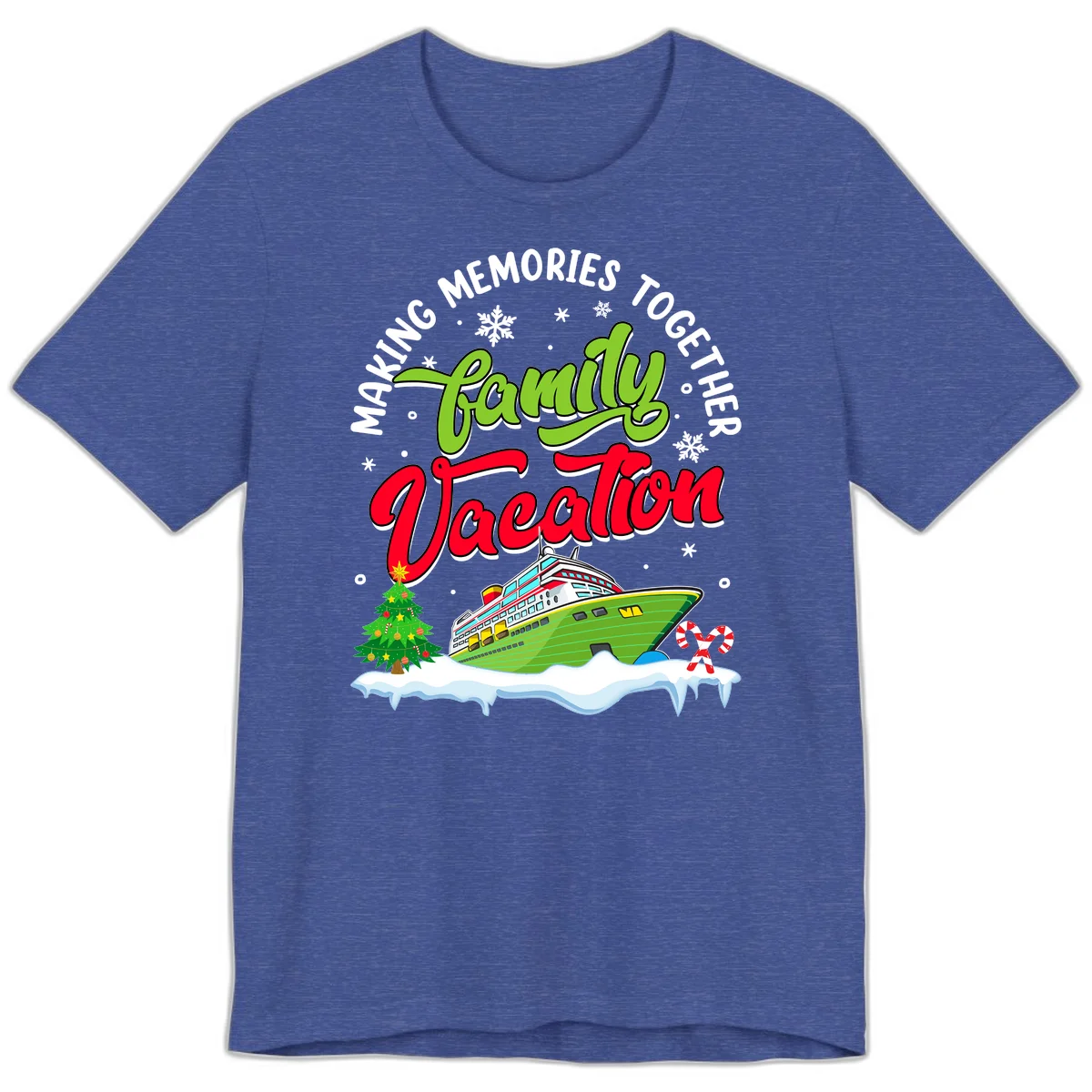 Family Vacation Cruise Ship Holiday Premium T-Shirt in Heather True Royal