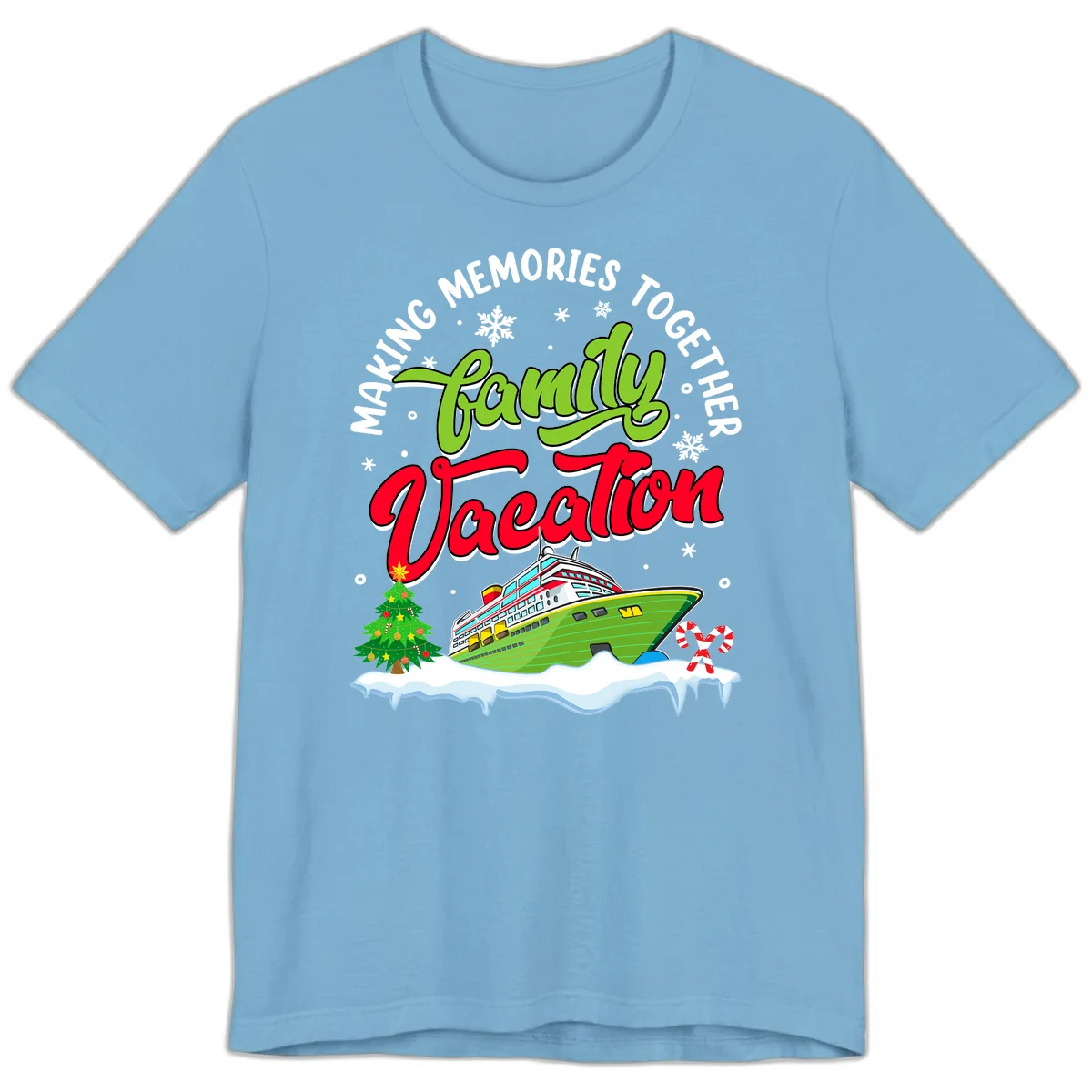 Family Vacation Cruise Ship Holiday Premium T-Shirt in Ocean Blue