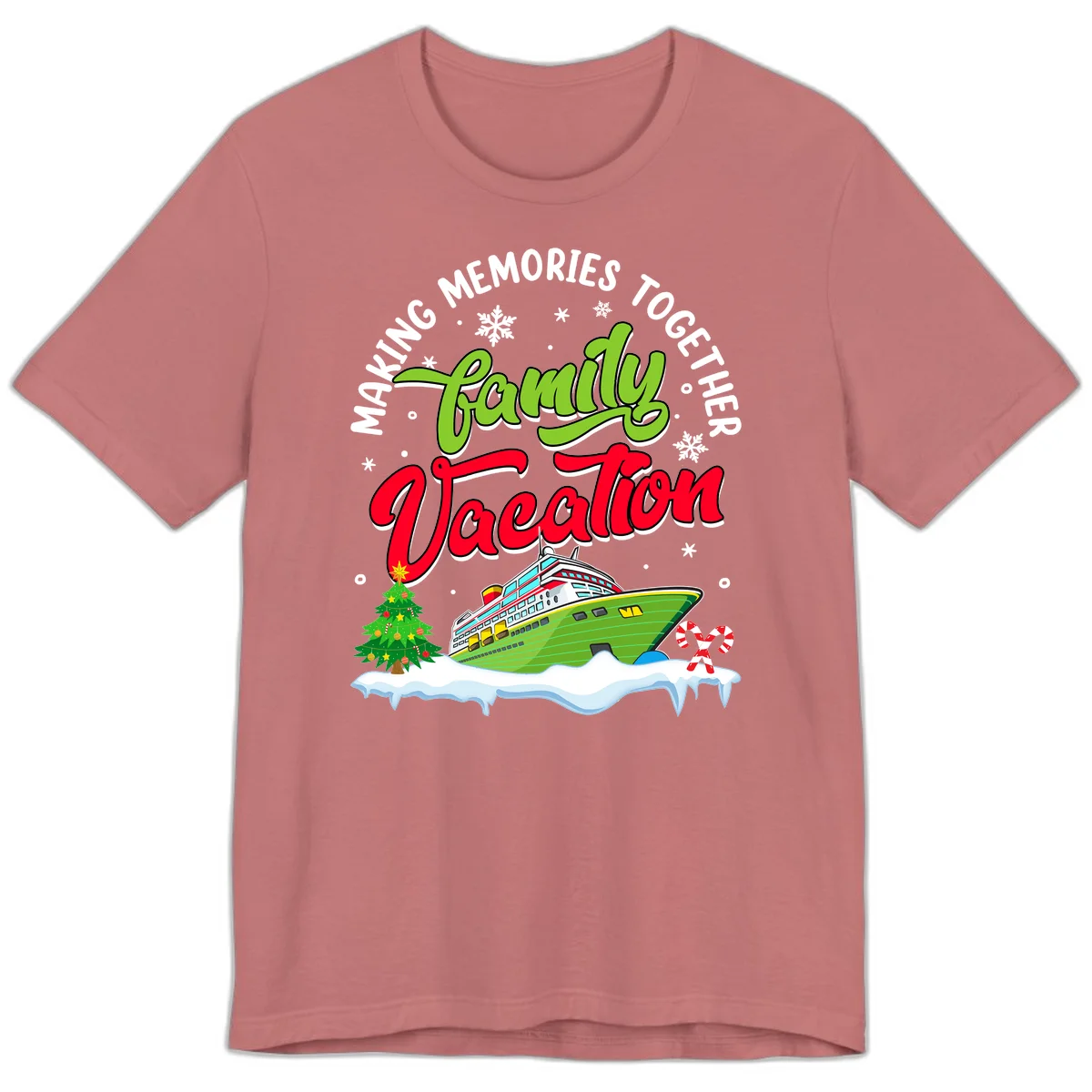 Family Vacation Cruise Ship Holiday Premium T-Shirt in Mauve