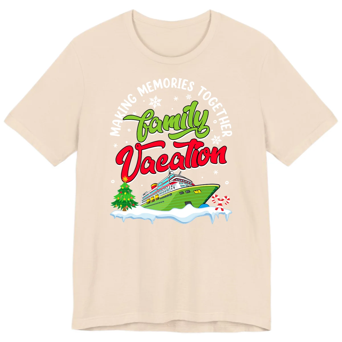 Family Vacation Cruise Ship Holiday Premium T-Shirt in Soft Cream