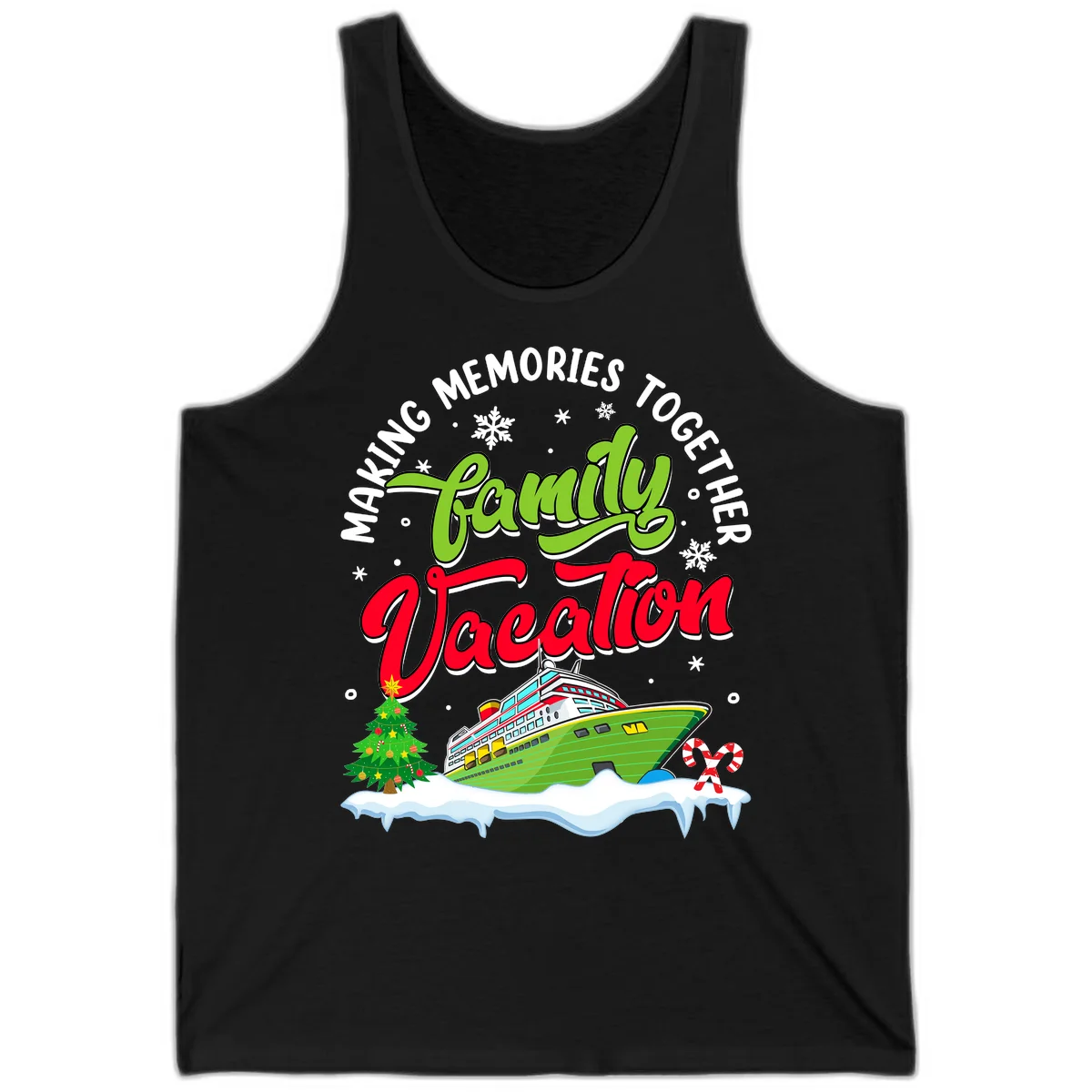 Family Vacation Cruise Ship Holiday Tank in Black