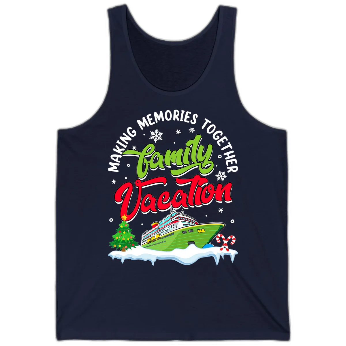Family Vacation Cruise Ship Holiday Tank in Navy