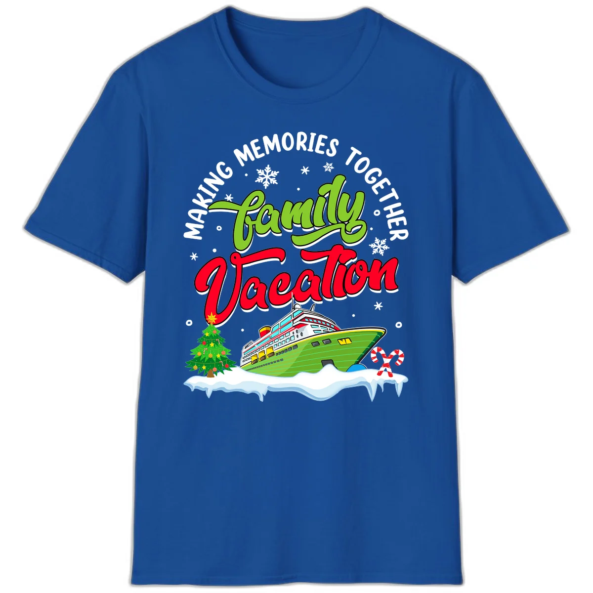 Family Vacation Cruise Ship Holiday T-Shirt in Royal