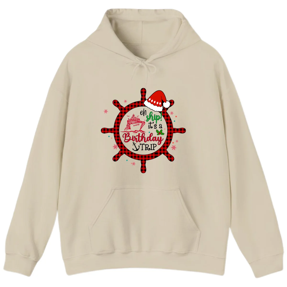 Oh Ship Birthday Cruise Trip Hoodie in Sand