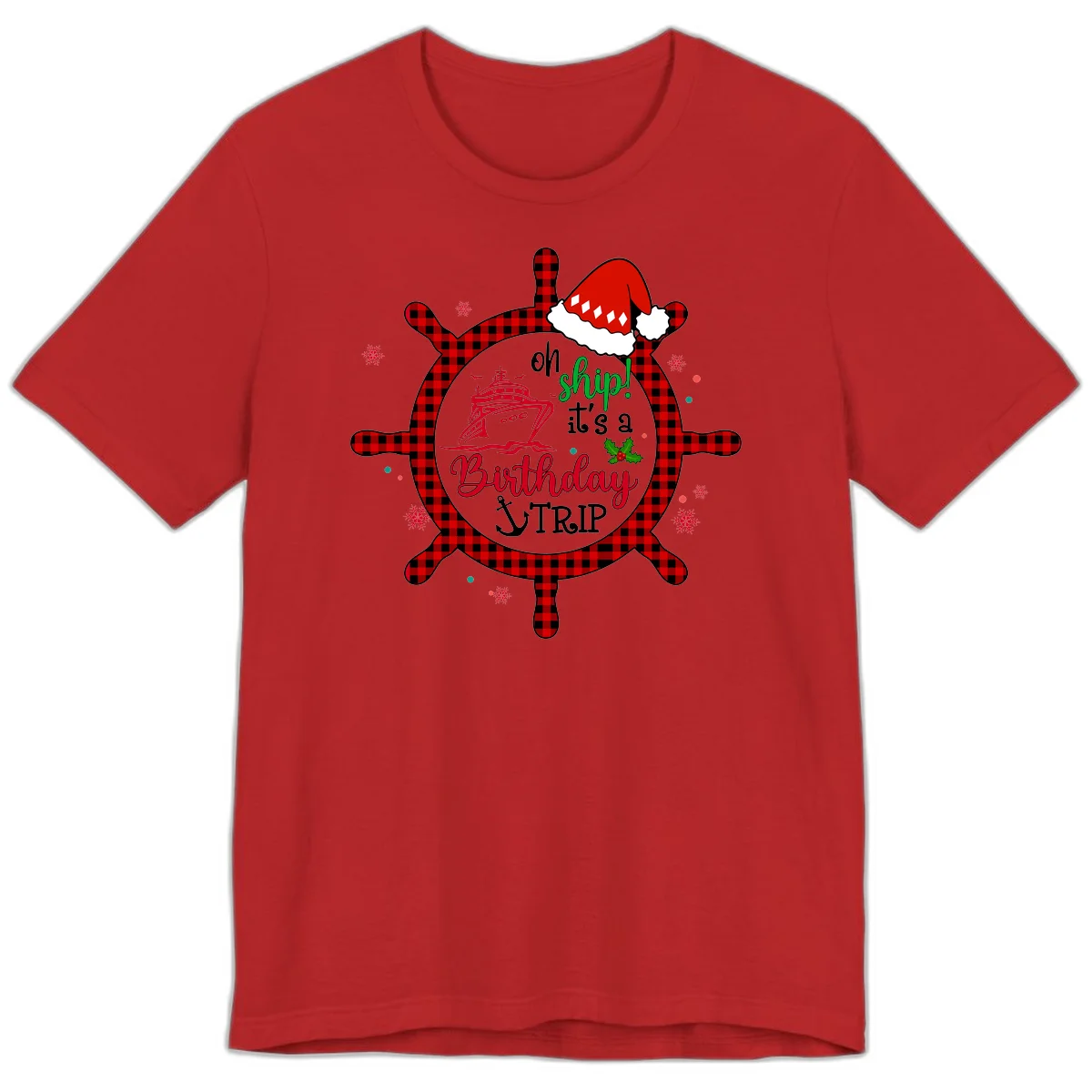 Oh Ship Birthday Cruise Trip Premium T-Shirt in Red