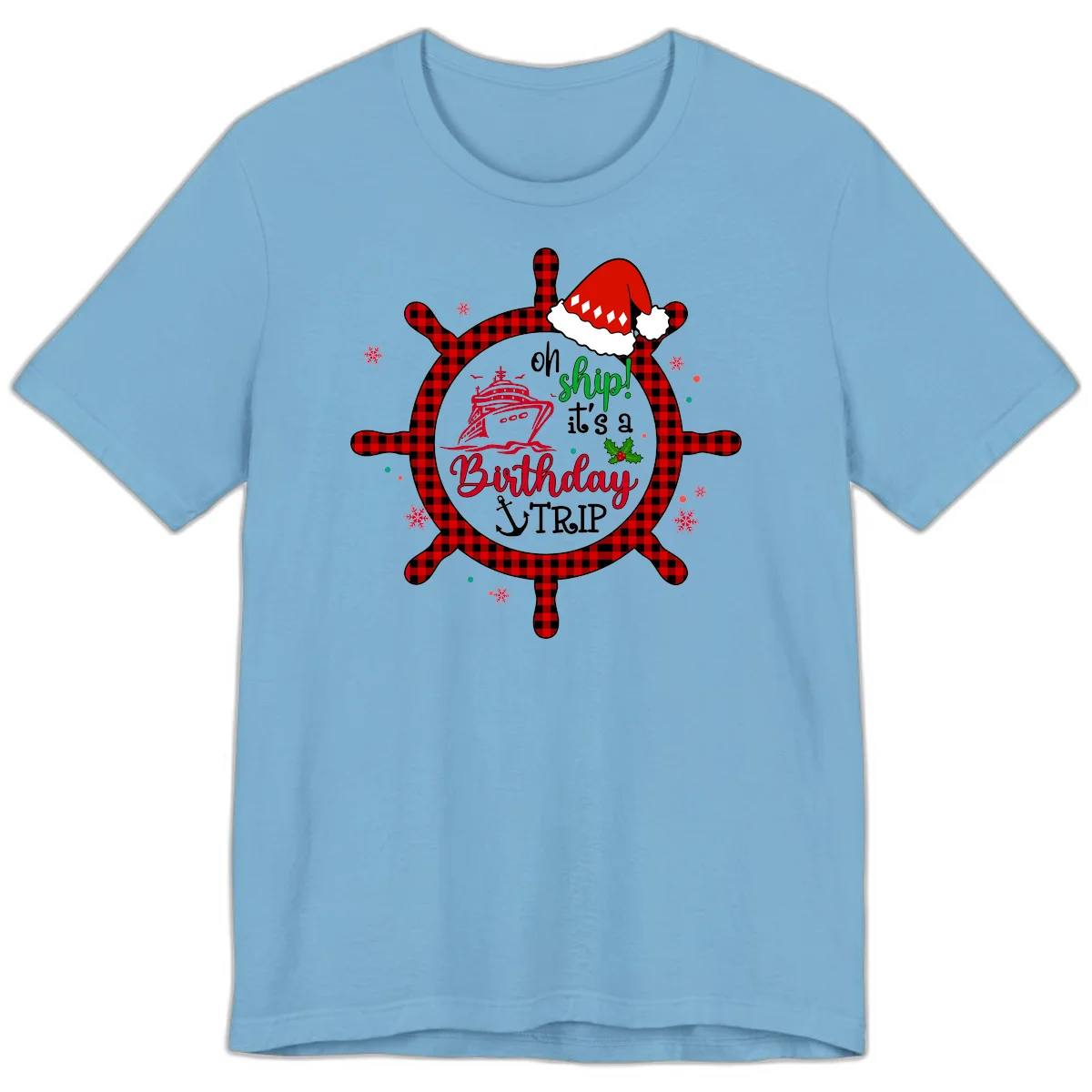 Oh Ship Birthday Cruise Trip Premium T-Shirt in Ocean Blue