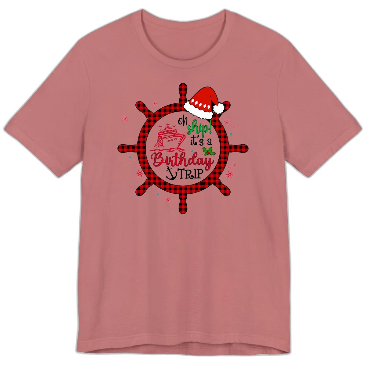 Oh Ship Birthday Cruise Trip Premium T-Shirt in Mauve