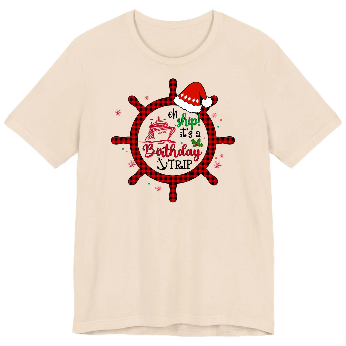 Oh Ship Birthday Cruise Trip Premium T-Shirt in Soft Cream