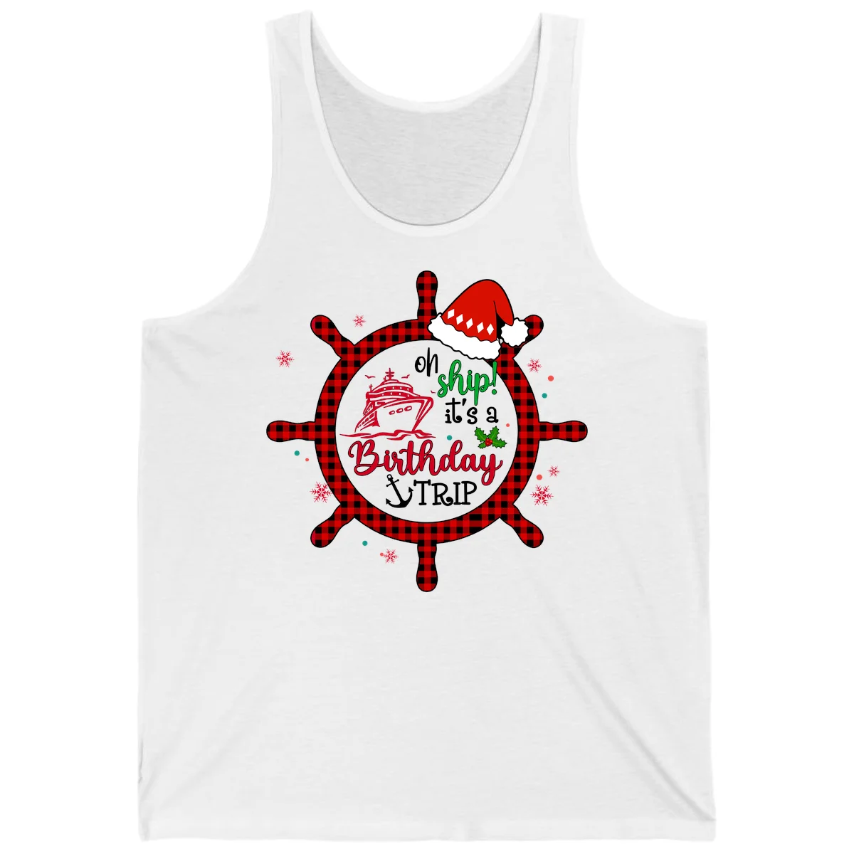 Oh Ship Birthday Cruise Trip Tank Top in White