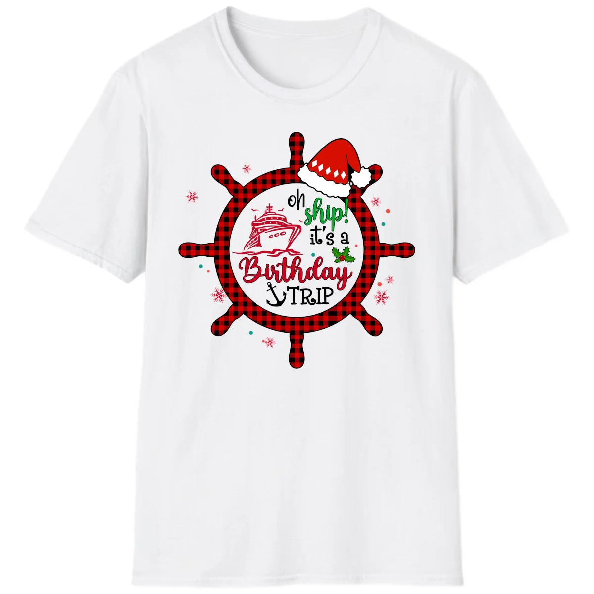 Oh Ship Birthday Cruise Trip Celebration T-Shirt in White