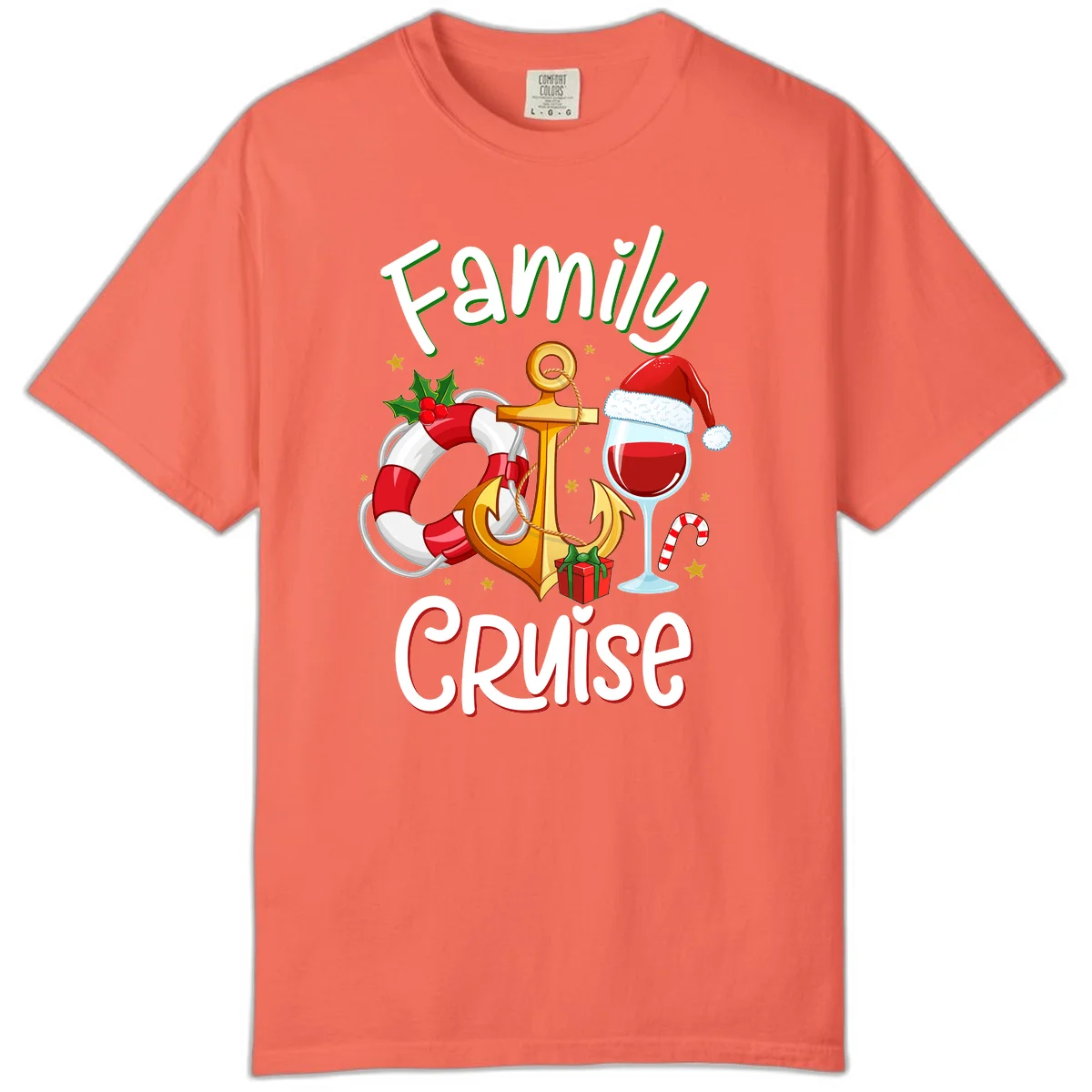 Family Cruise Nautical Holiday Comfort Color in Bright Salmon