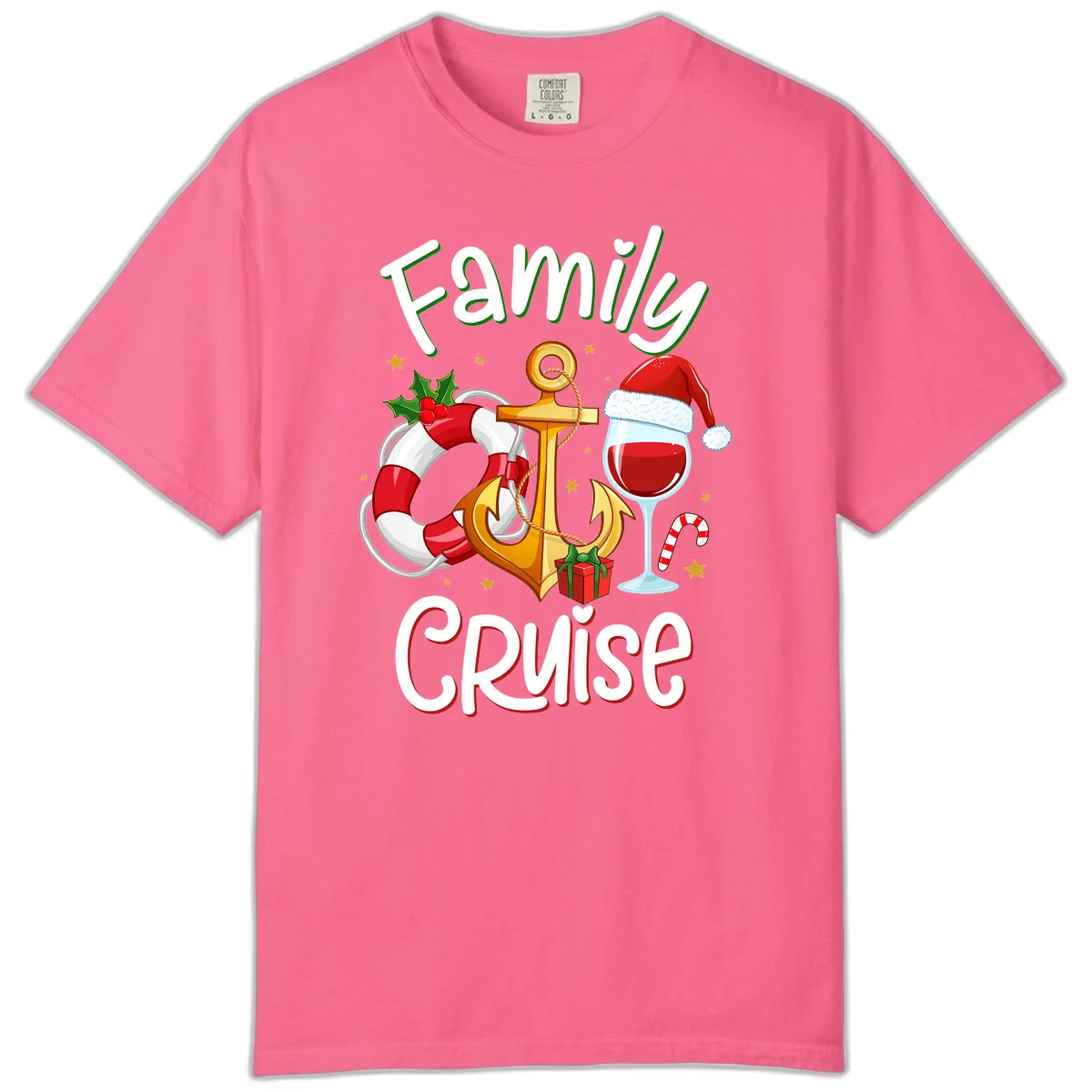 Family Cruise Nautical Holiday Comfort Color in Crunchberry