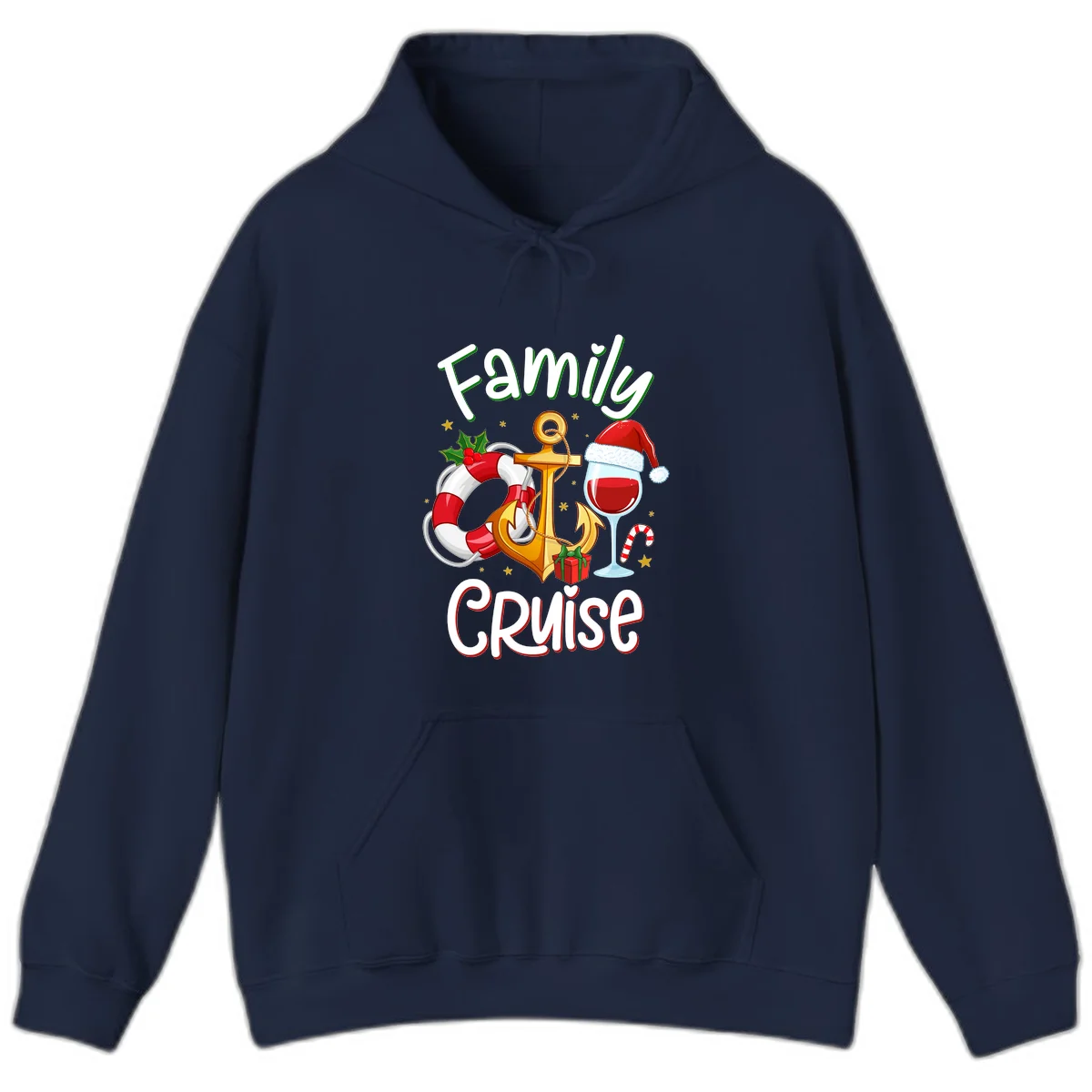 Family Cruise Nautical Holiday Hoodie in Navy