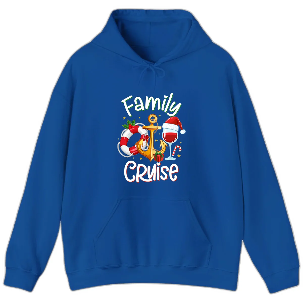 Family Cruise Nautical Holiday Hoodie in Royal