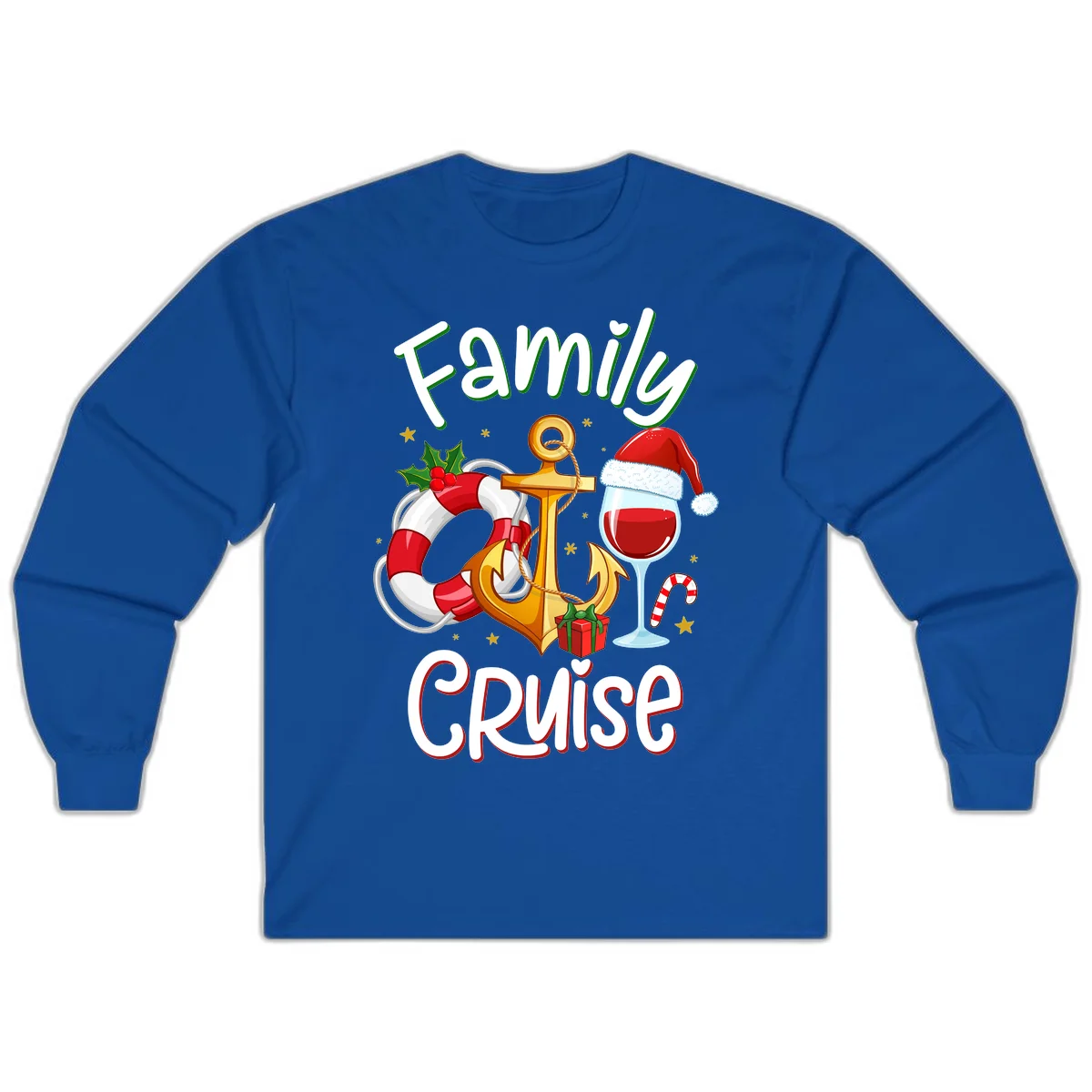 Family Cruise Nautical Holiday Long Sleeve in Royal