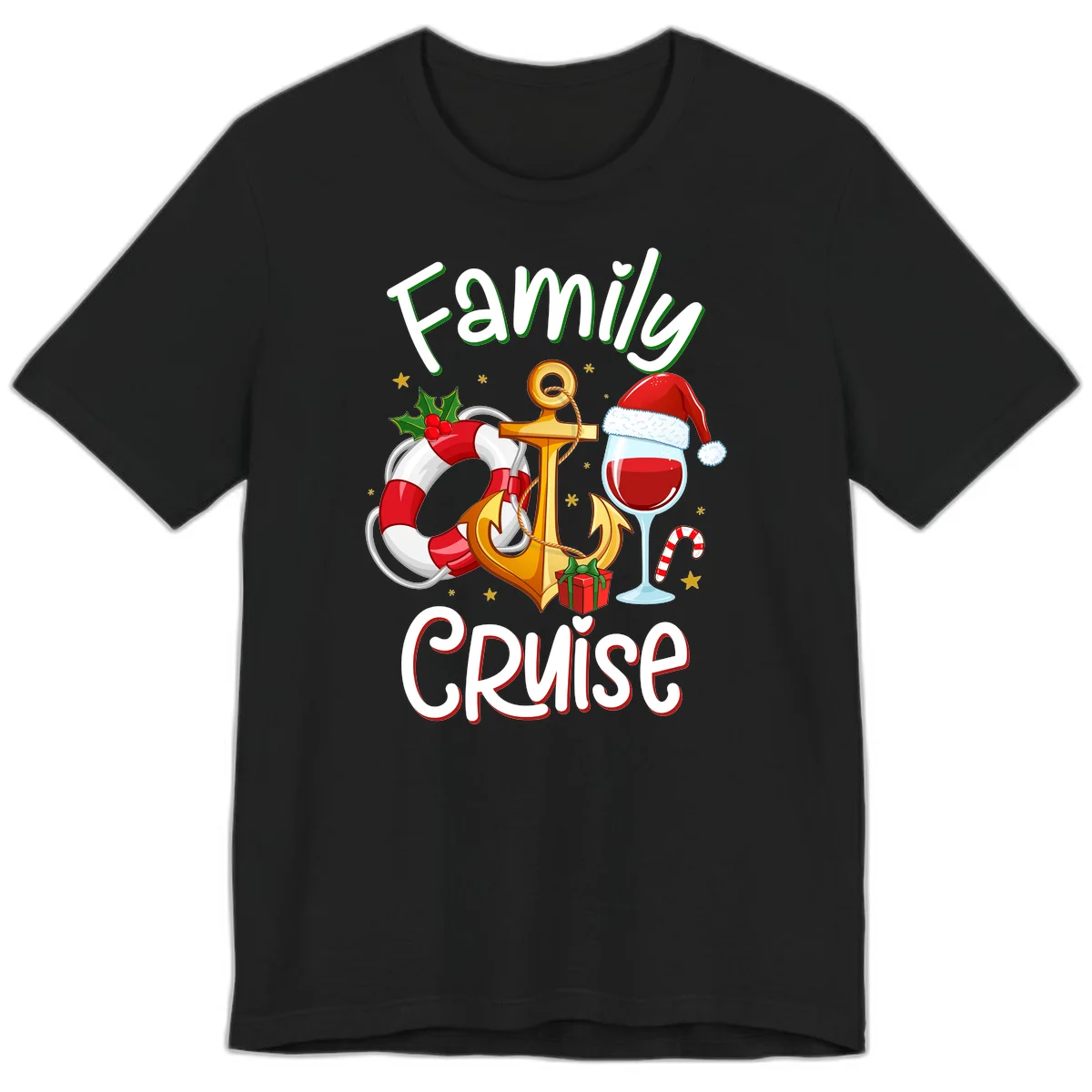 Family Cruise Nautical Holiday Premium T-Shirt in Black