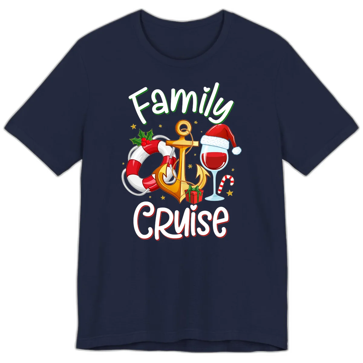 Family Cruise Nautical Holiday Premium T-Shirt in Navy