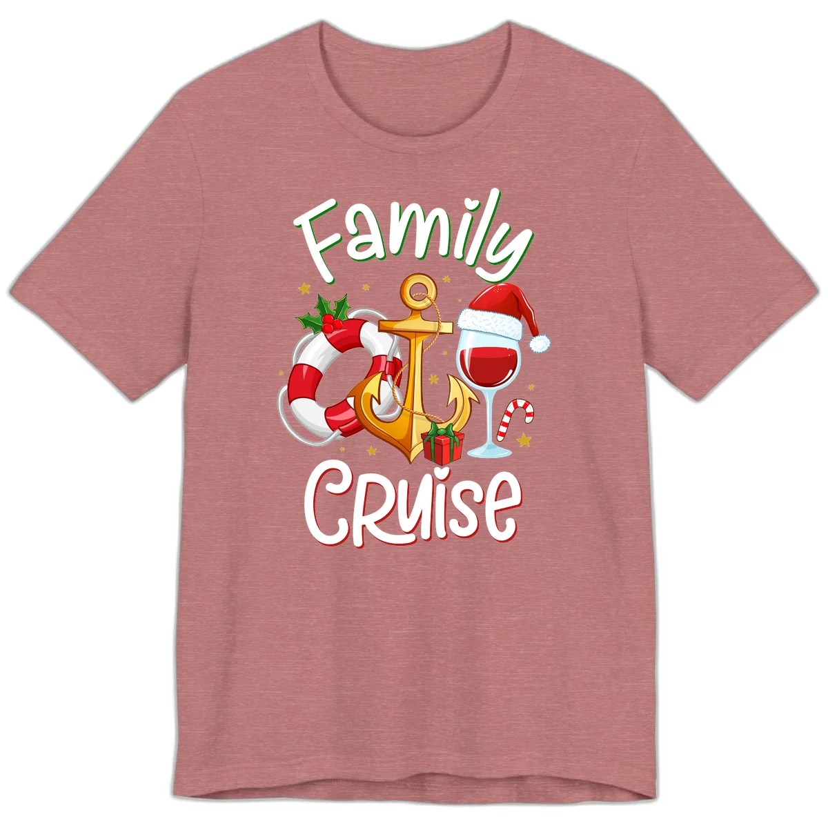 Family Cruise Nautical Holiday Premium T-Shirt in Heather Mauve