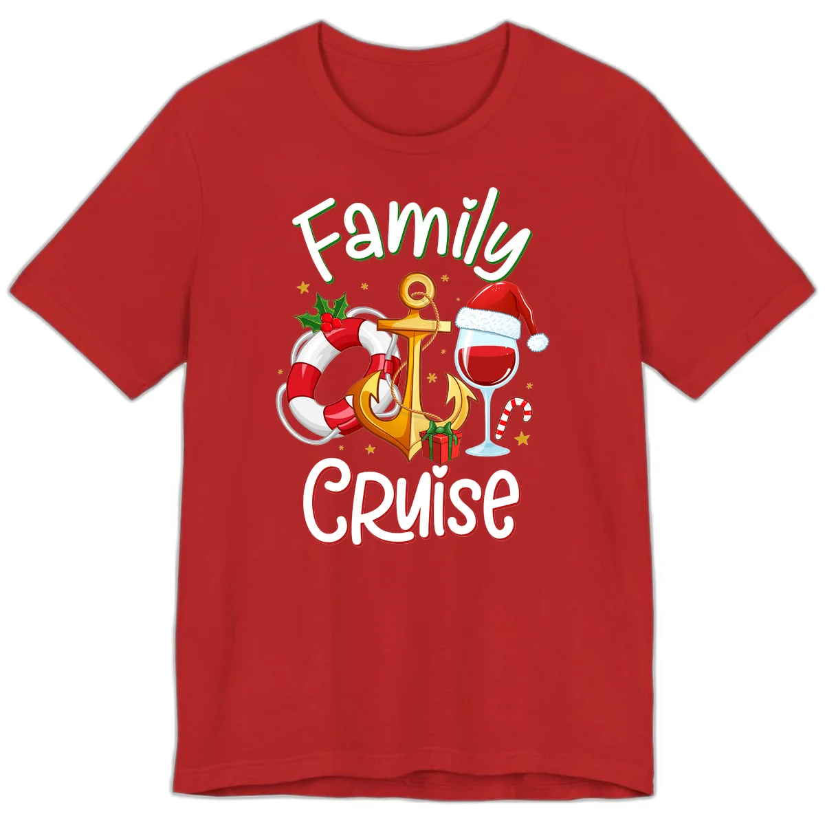 Family Cruise Nautical Holiday Premium T-Shirt in Red