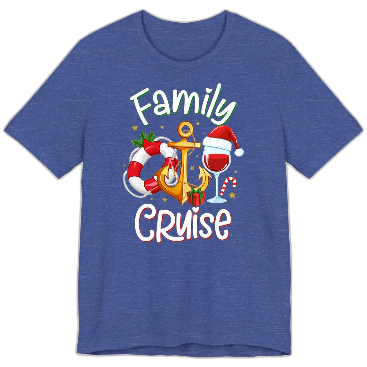 Family Cruise Nautical Holiday Premium T-Shirt in Heather True Royal