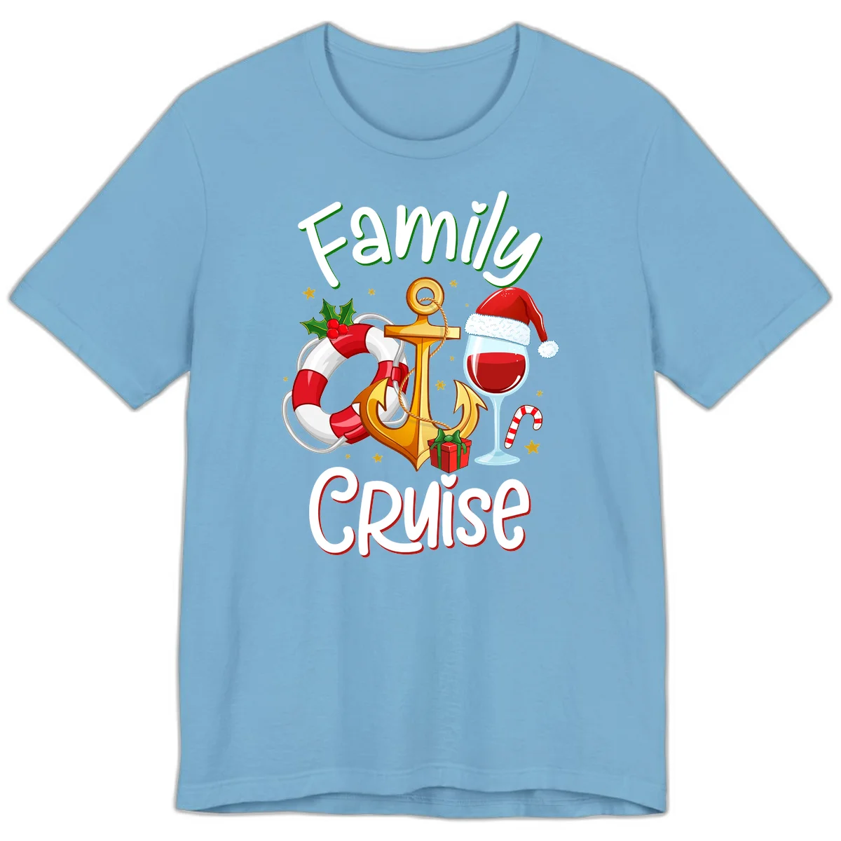 Family Cruise Nautical Holiday Premium T-Shirt in Ocean Blue