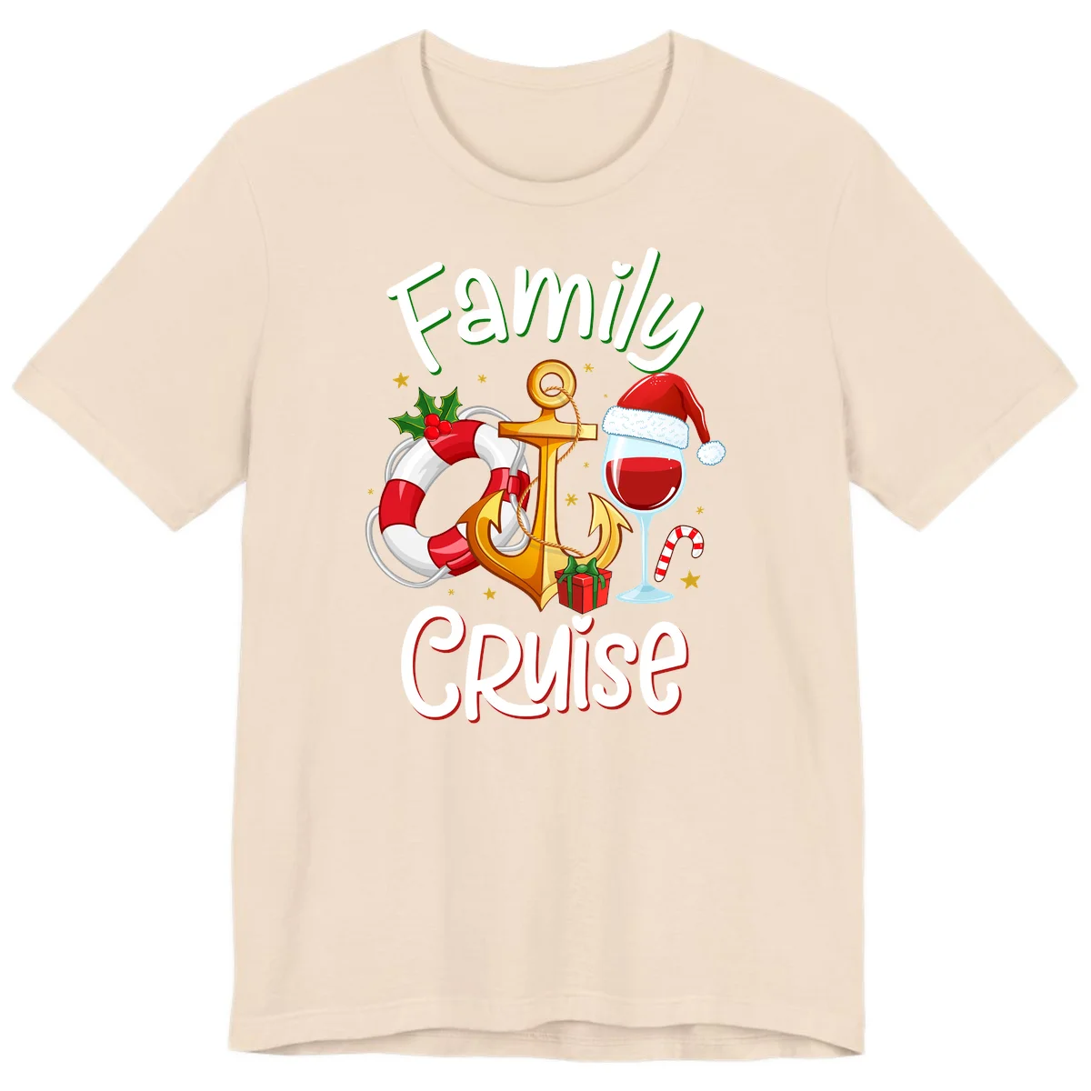 Family Cruise Nautical Holiday Premium T-Shirt in Soft Cream