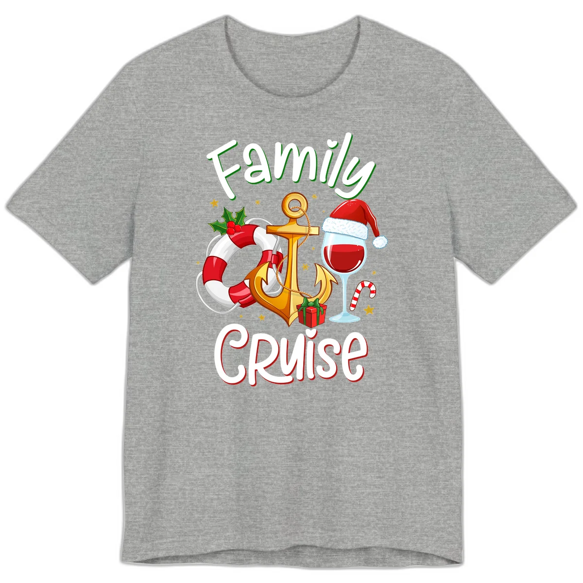 Family Cruise Nautical Holiday Premium T-Shirt in Athletic Heather