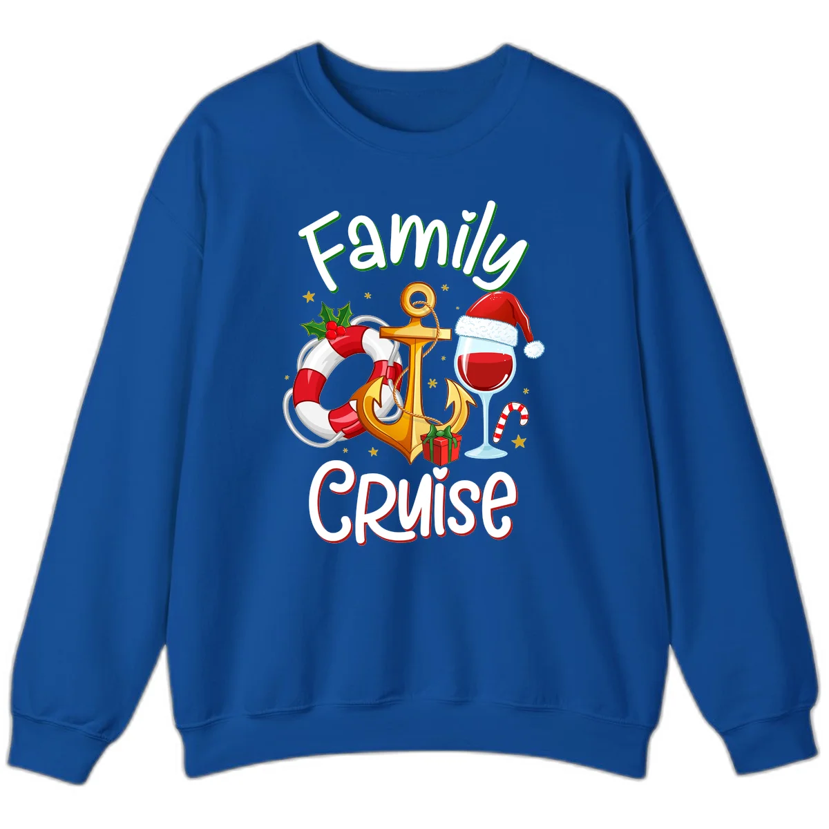 Family Cruise Nautical Holiday Sweatshirt in Royal