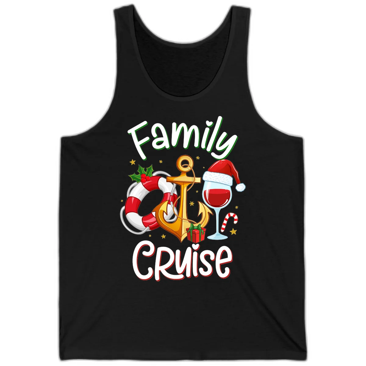 Family Cruise Nautical Holiday Tank in Black