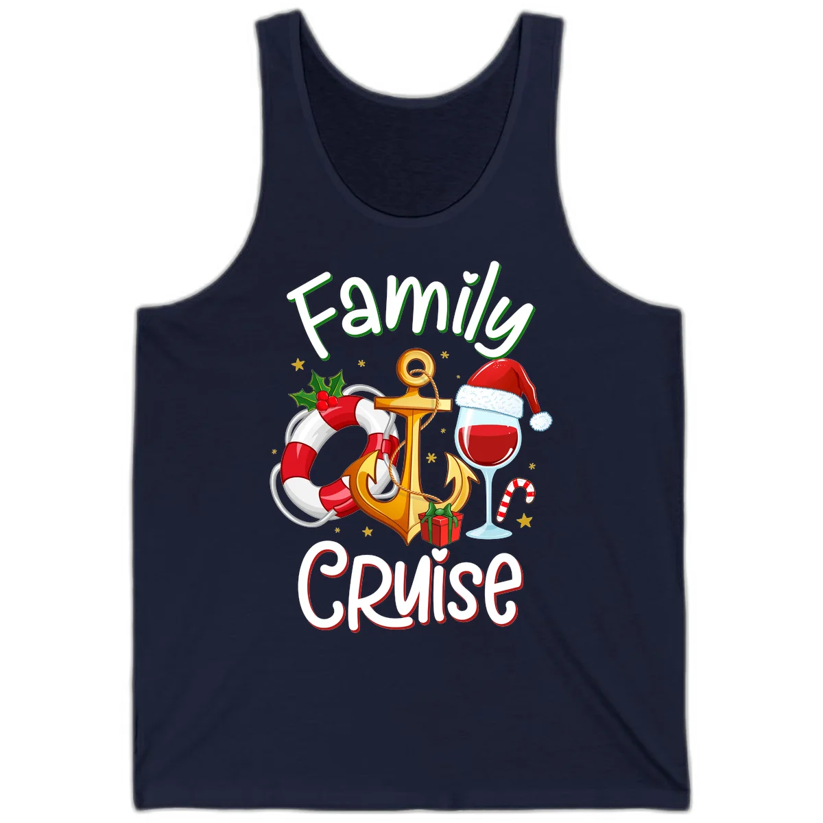 Family Cruise Nautical Holiday Tank in Navy