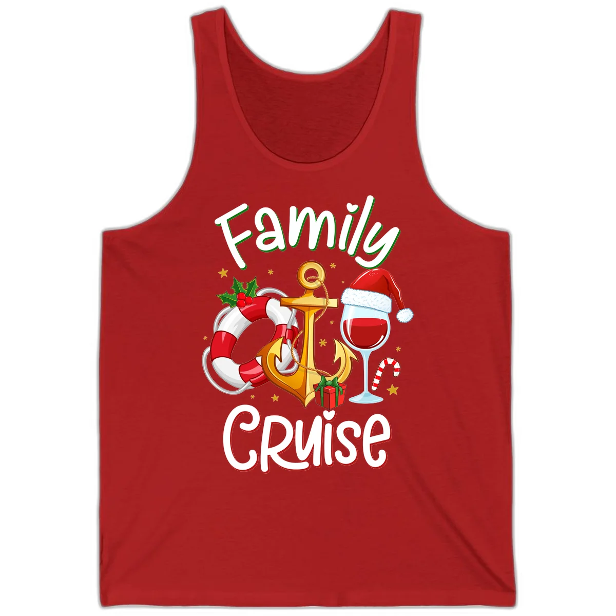 Family Cruise Nautical Holiday Tank in Red