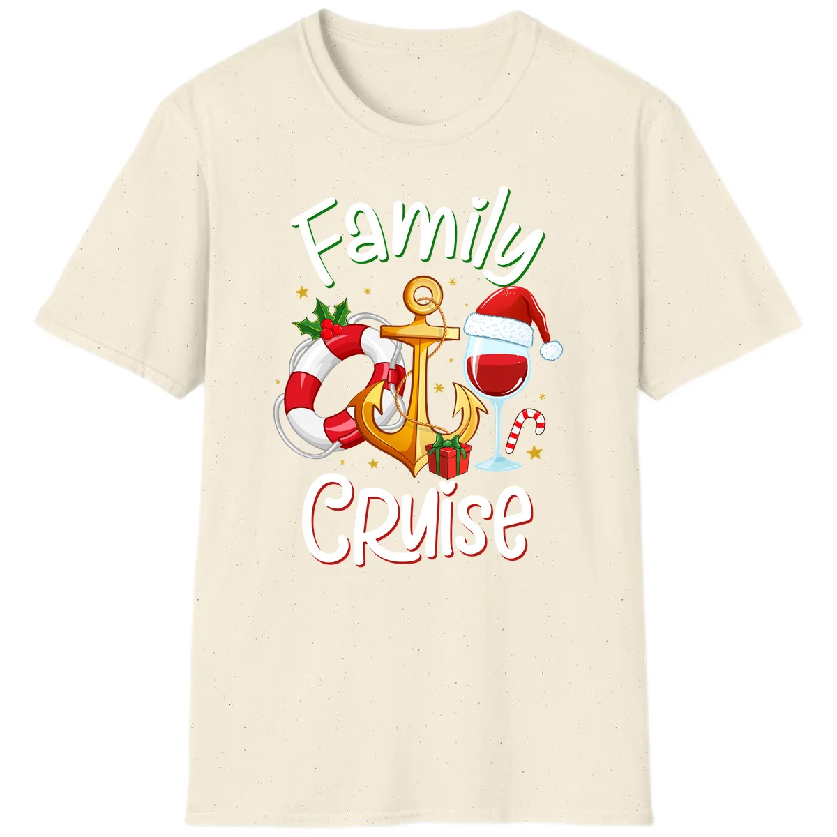 Family Cruise Nautical Holiday T-Shirt in Natural
