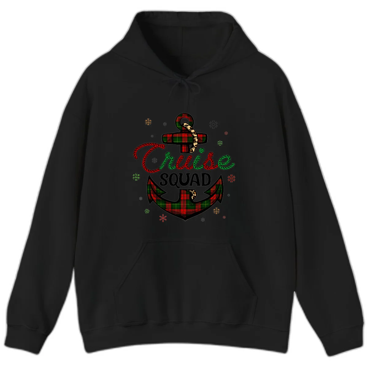 Cruise Squad Anchor Holiday Hoodie in Black