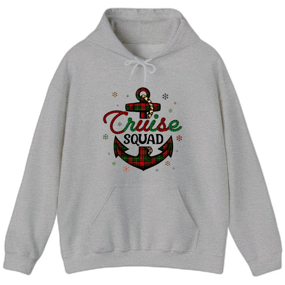 Cruise Squad Anchor Holiday Hoodie in Sport Grey