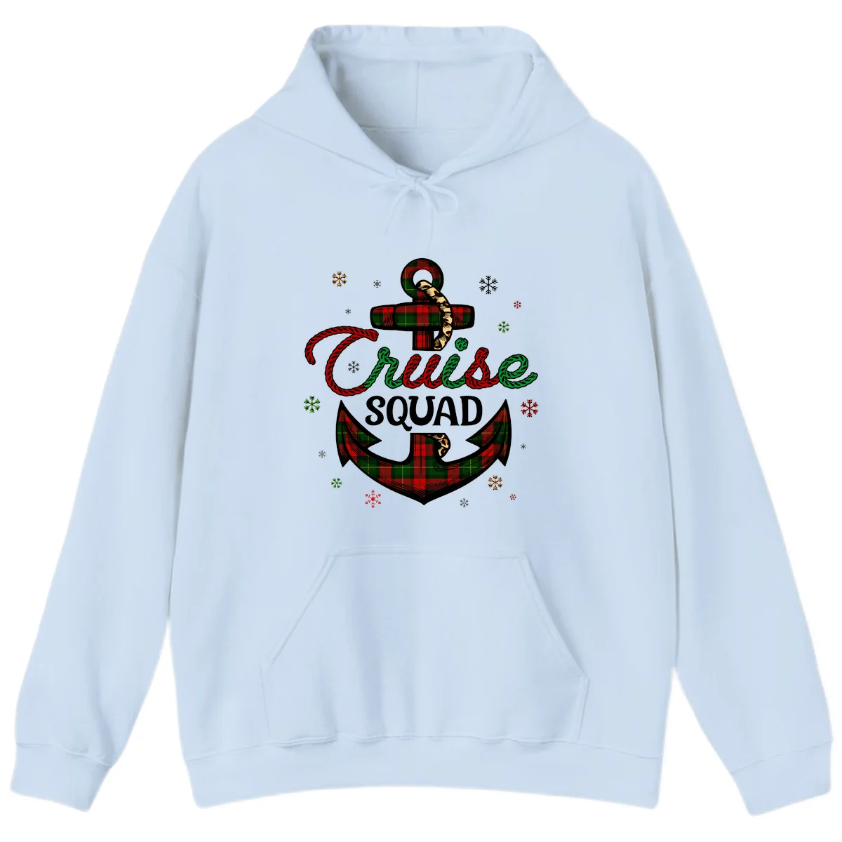 Cruise Squad Anchor Holiday Hoodie in Light Blue