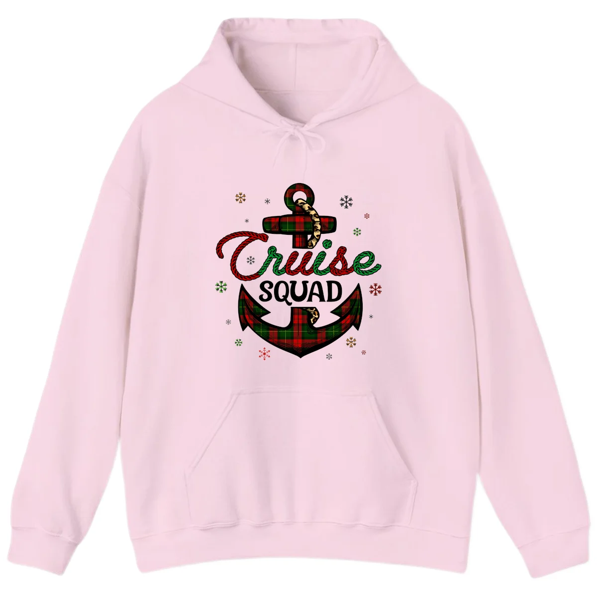 Cruise Squad Anchor Holiday Hoodie in Light Pink