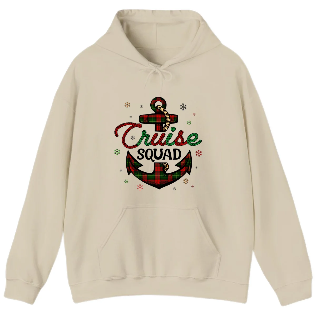 Cruise Squad Anchor Holiday Hoodie in Sand