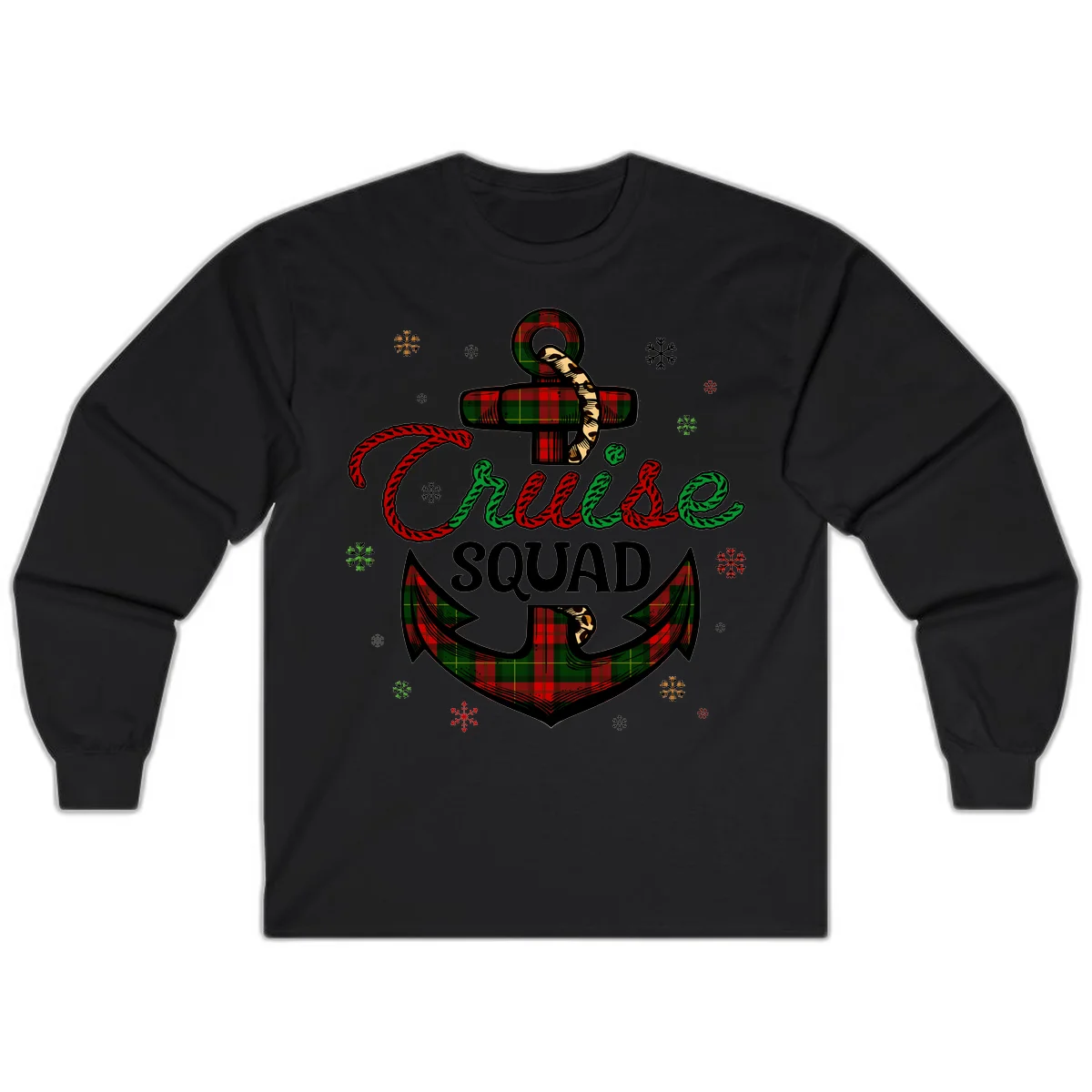 Cruise Squad Anchor Holiday Long Sleeve in Black