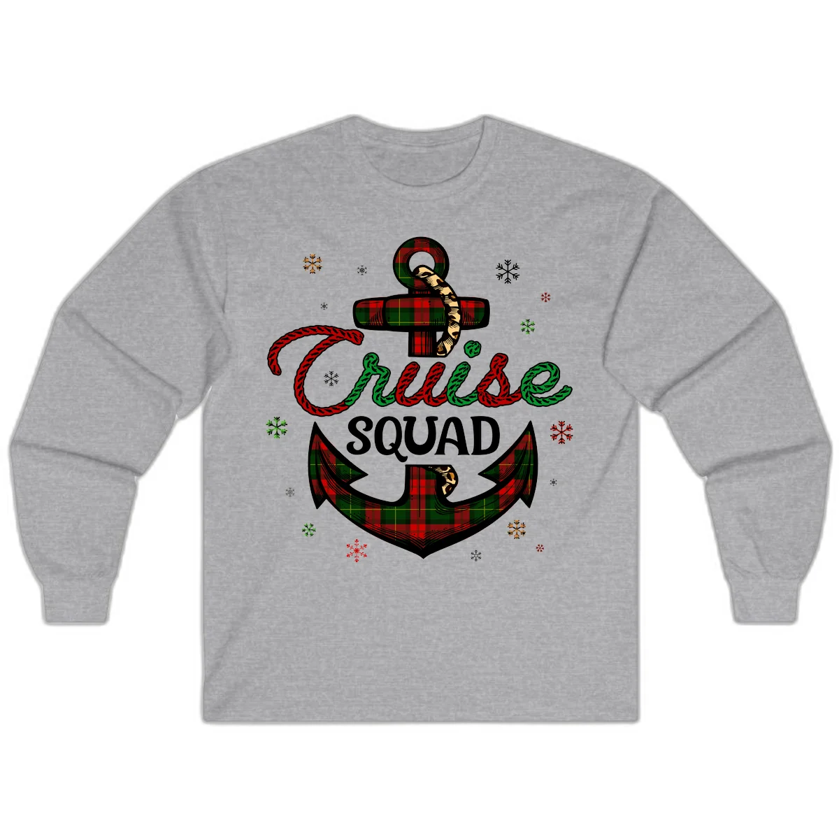Cruise Squad Anchor Holiday Long Sleeve in Sport Grey