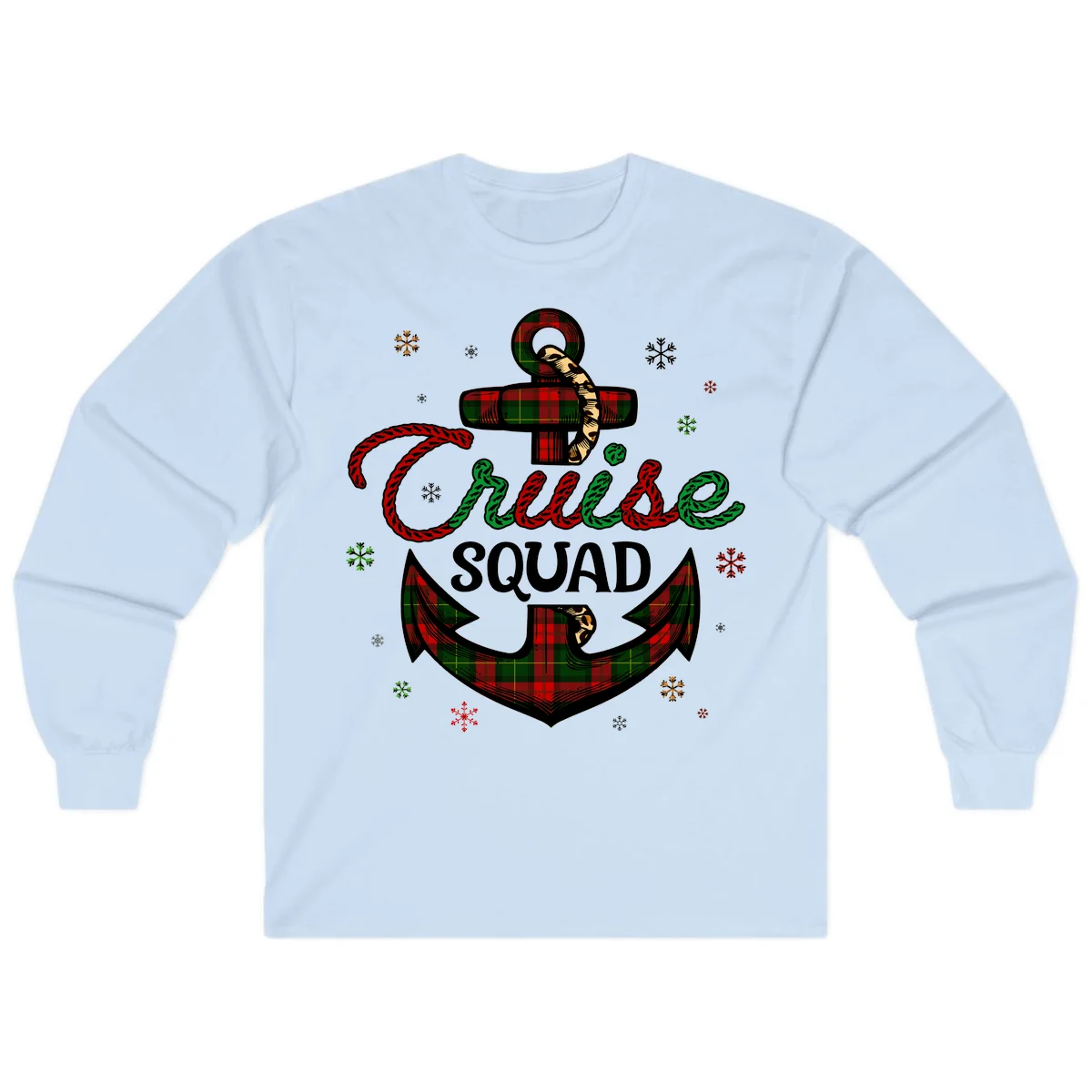 Cruise Squad Anchor Holiday Long Sleeve in Light Blue