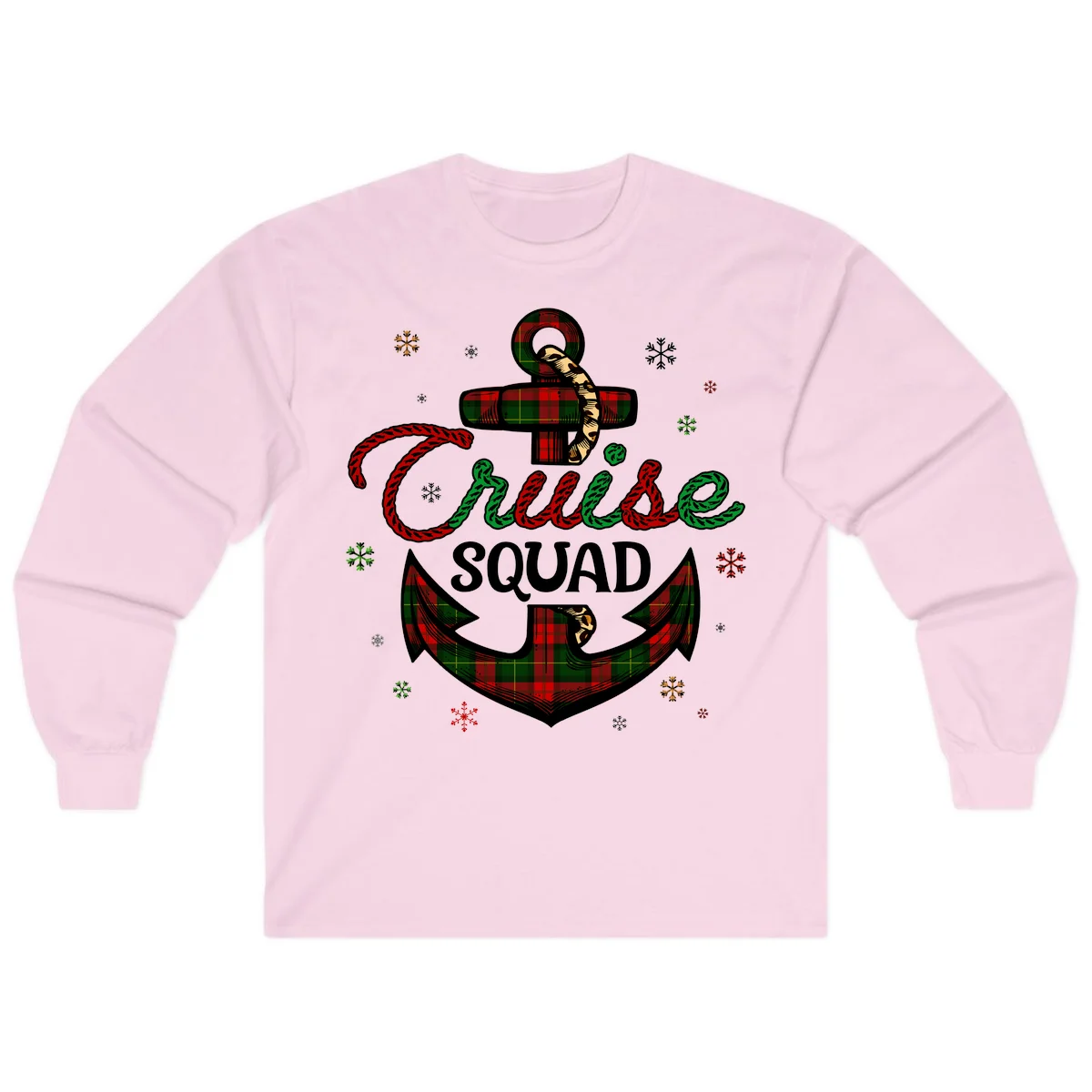 Cruise Squad Anchor Holiday Long Sleeve in Light Pink