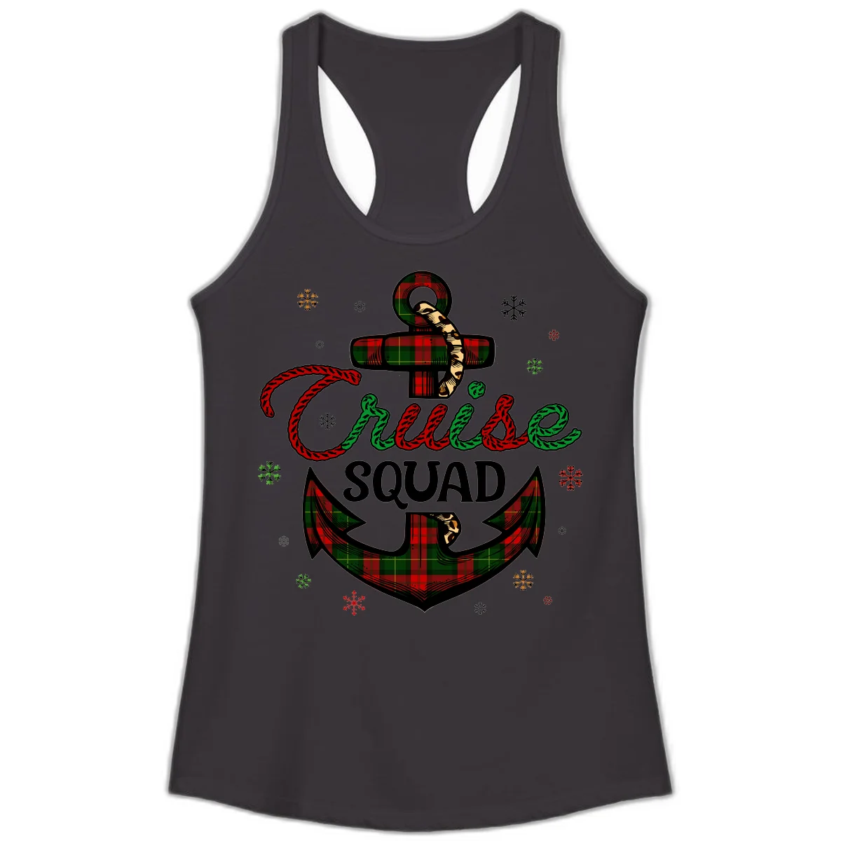Cruise Squad Anchor Holiday Ladies Tank in Black
