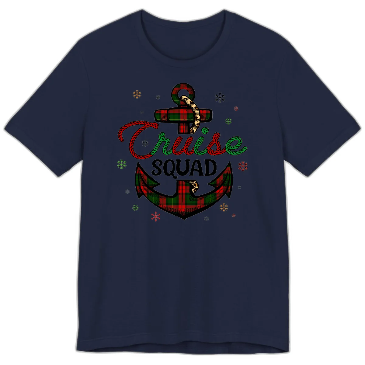 Cruise Squad Anchor Holiday Premium T-Shirt in Navy