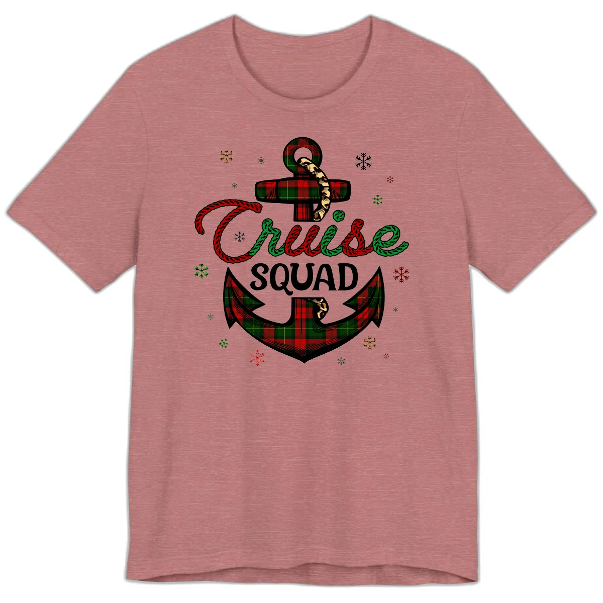 Cruise Squad Anchor Holiday Premium T-Shirt in Heather Mauve