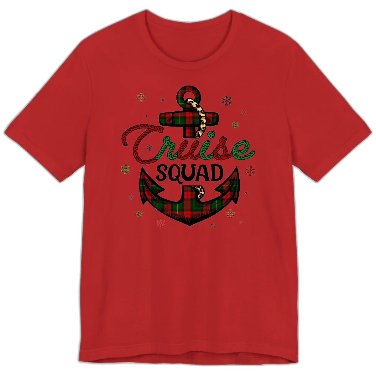 Cruise Squad Anchor Holiday Premium T-Shirt in Red