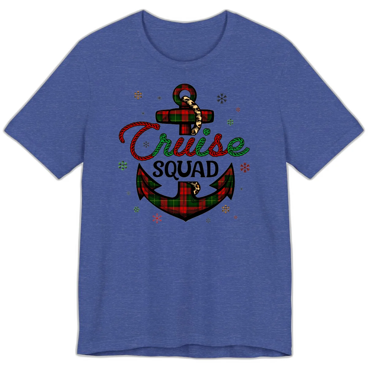 Cruise Squad Anchor Holiday Premium T-Shirt in Heather True Royal